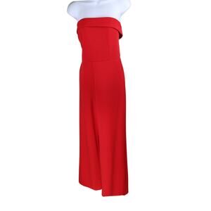 Crystal Sky Red Strapless Wide Leg Jumpsuit Women’s Large Cocktail Party